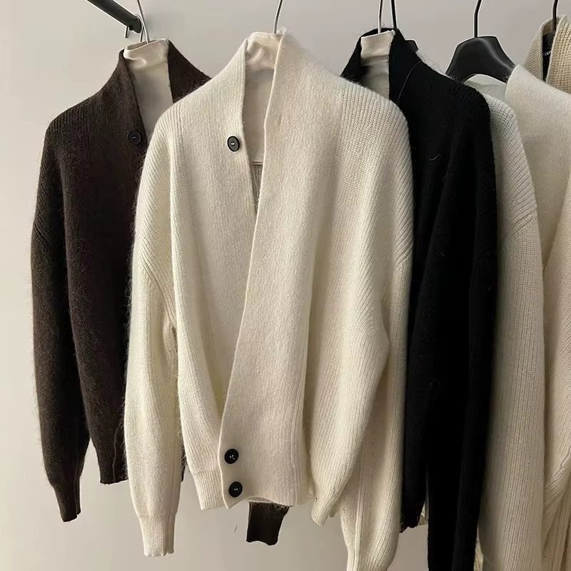 Pull Chic à boutons pour femme, élégant, col en v, tricoté, épais, manches longues, Cardigan, mode automne hiver 2025, vêtements d'extérieur pour femmes