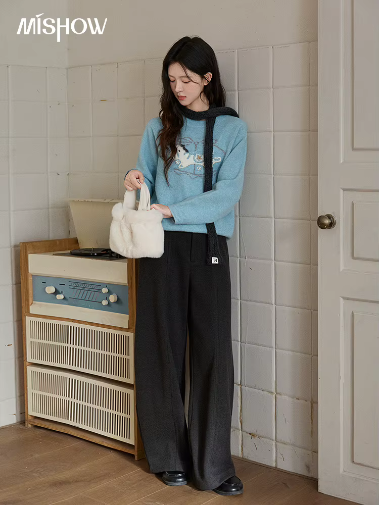 MISHOW pull Jacquard brodé à la main pour les femmes en automne hiver 2025