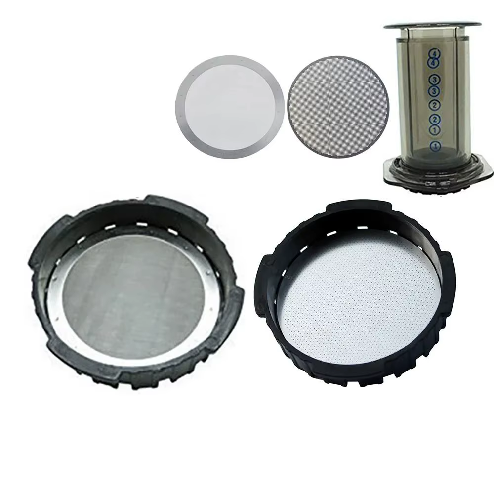 Filtre à mailles métalliques pour café 61MM, accessoires de cuisine réutilisables, maille filtrante en acier inoxydable pour cafetière Aeropress