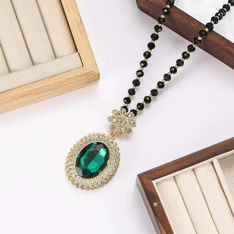 Chaîne de pull en perles pour femmes, pendentifs polyvalents de tempérament, longs Styles ethniques, collier, bijoux, automne et hiver