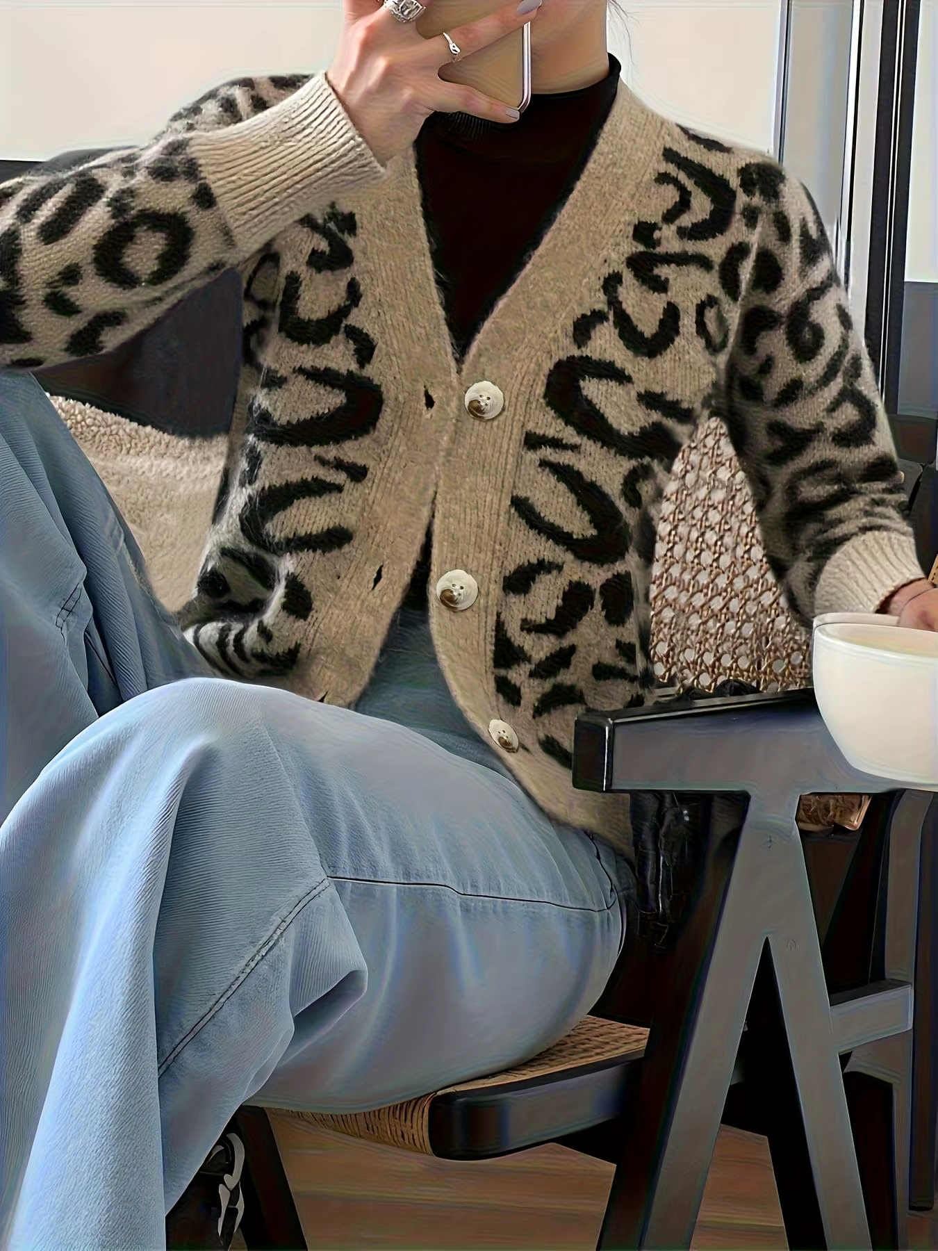 Cardigan en tricot à manches longues pour femme