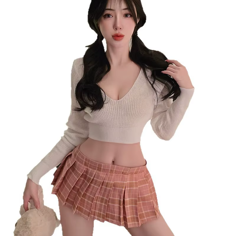 Pull court en tricot pour femme