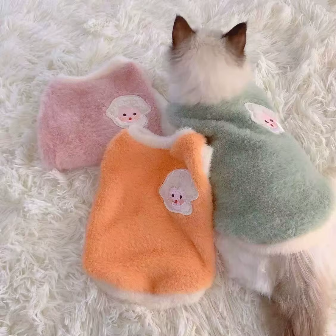 Adorables vêtements d'automne et d'hiver pour chat, gilet épais pour la chaleur, conception Anti-chute pour chiots, chatons et petits animaux de compagnie