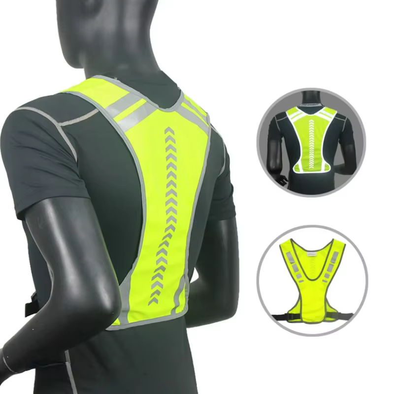 Gilet réfléchissant pour cyclisme, veste de sécurité haute visibilité pour la conduite nocturne, la course à pied, le jogging, le cyclisme, la moto, les sports de plein air