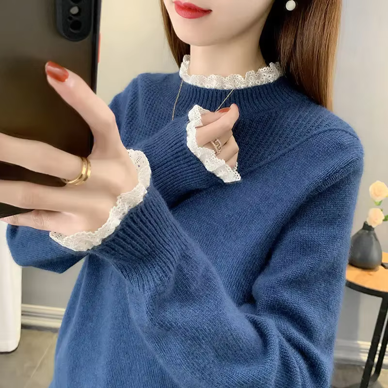 Pull en maille à col roulé pour femme