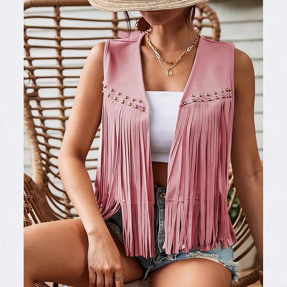 Gilet à franges pour femmes