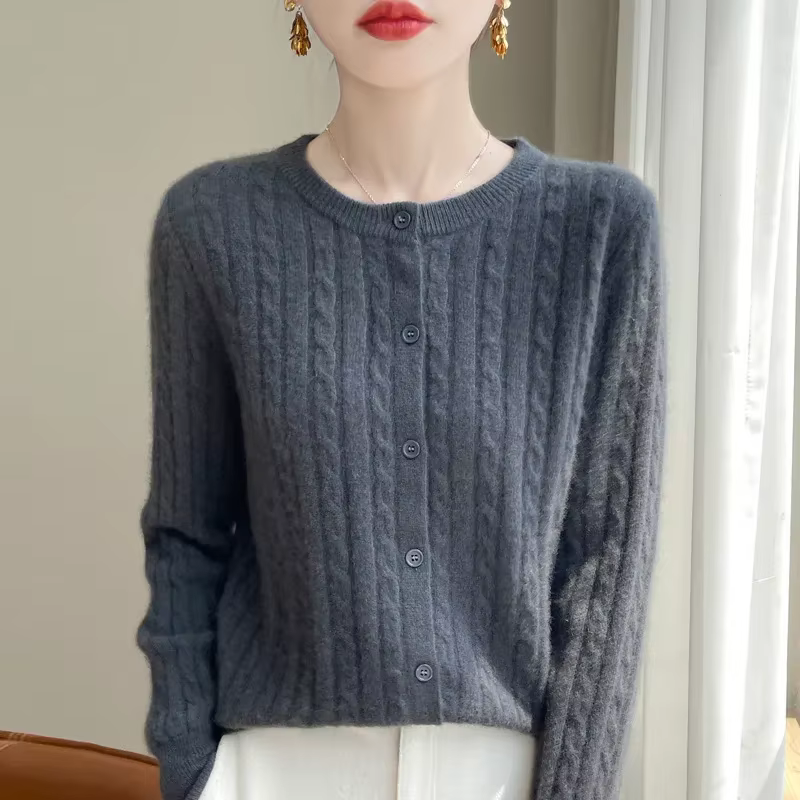 Pull tricoté à col rond pour femme