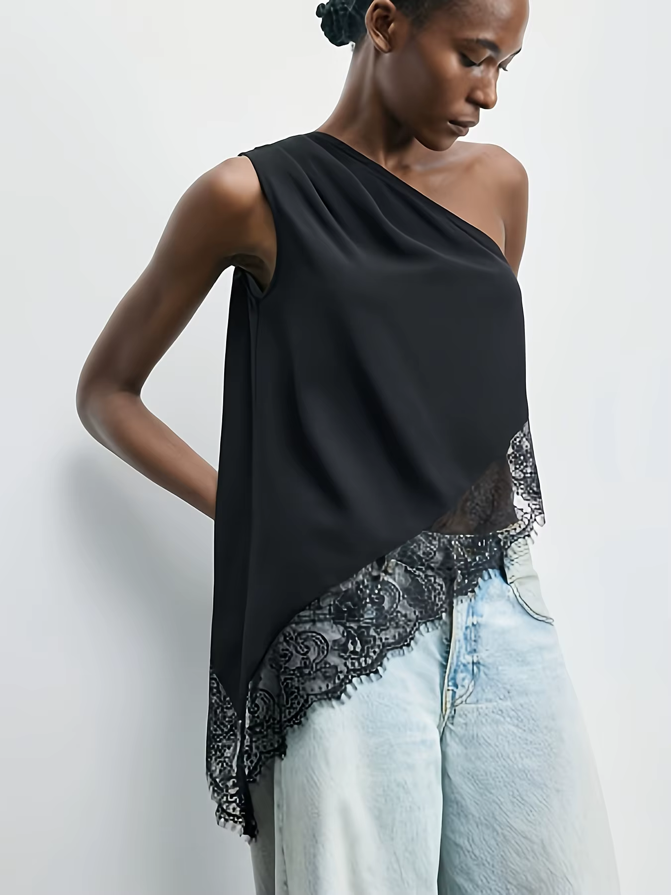 Gilet élégant et sexy à une épaule pour femmes
