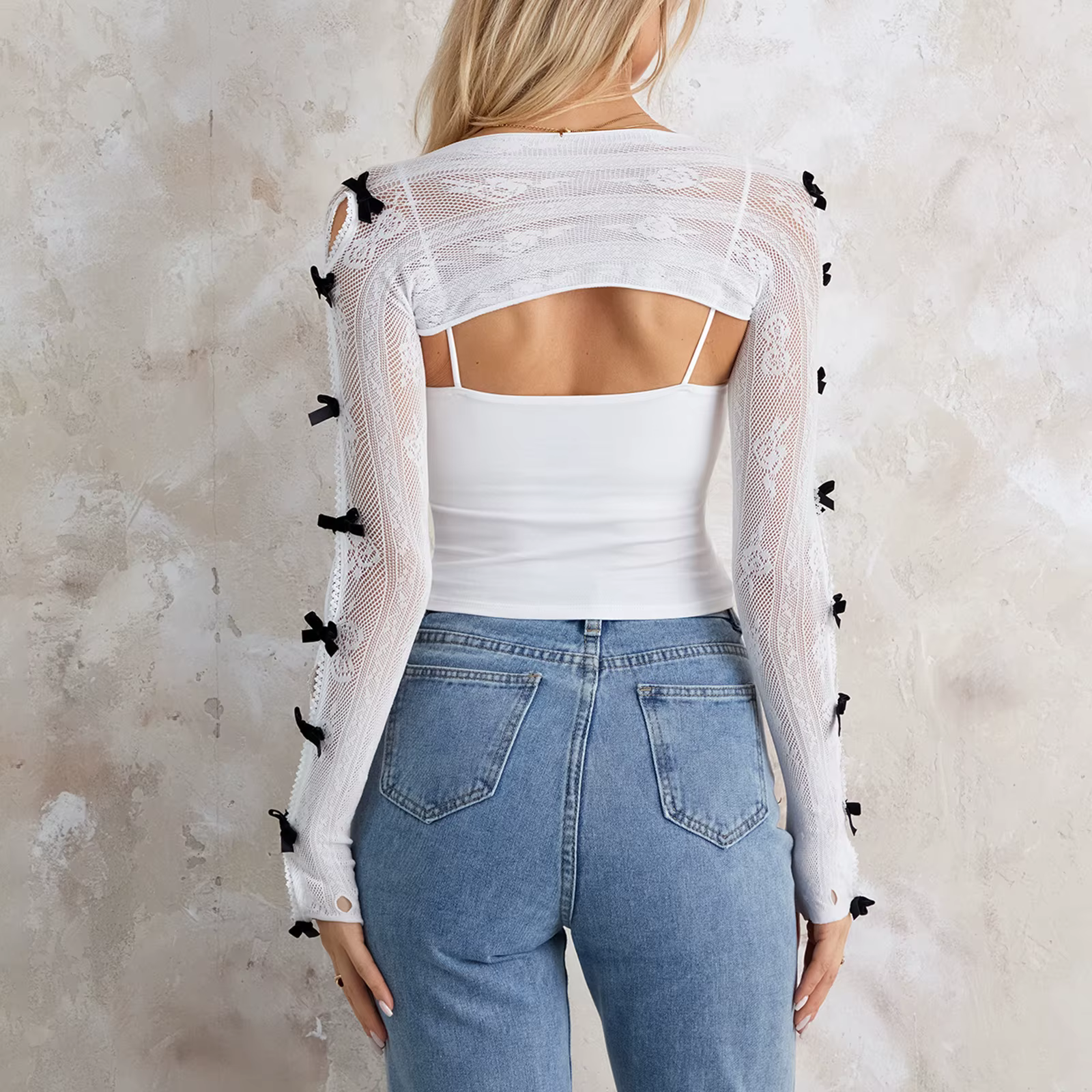 Cardigan court ouvert sur le devant pour femme