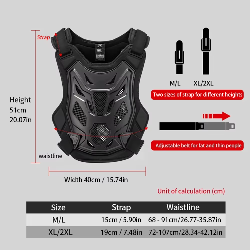VEMAR-Armure Linge de moto pour hommes et femmes, GlaBack, Chest Protector, Hurbike, Off-Road, DH, VTT, Vélo, Équipement de protection, Motocross, D343