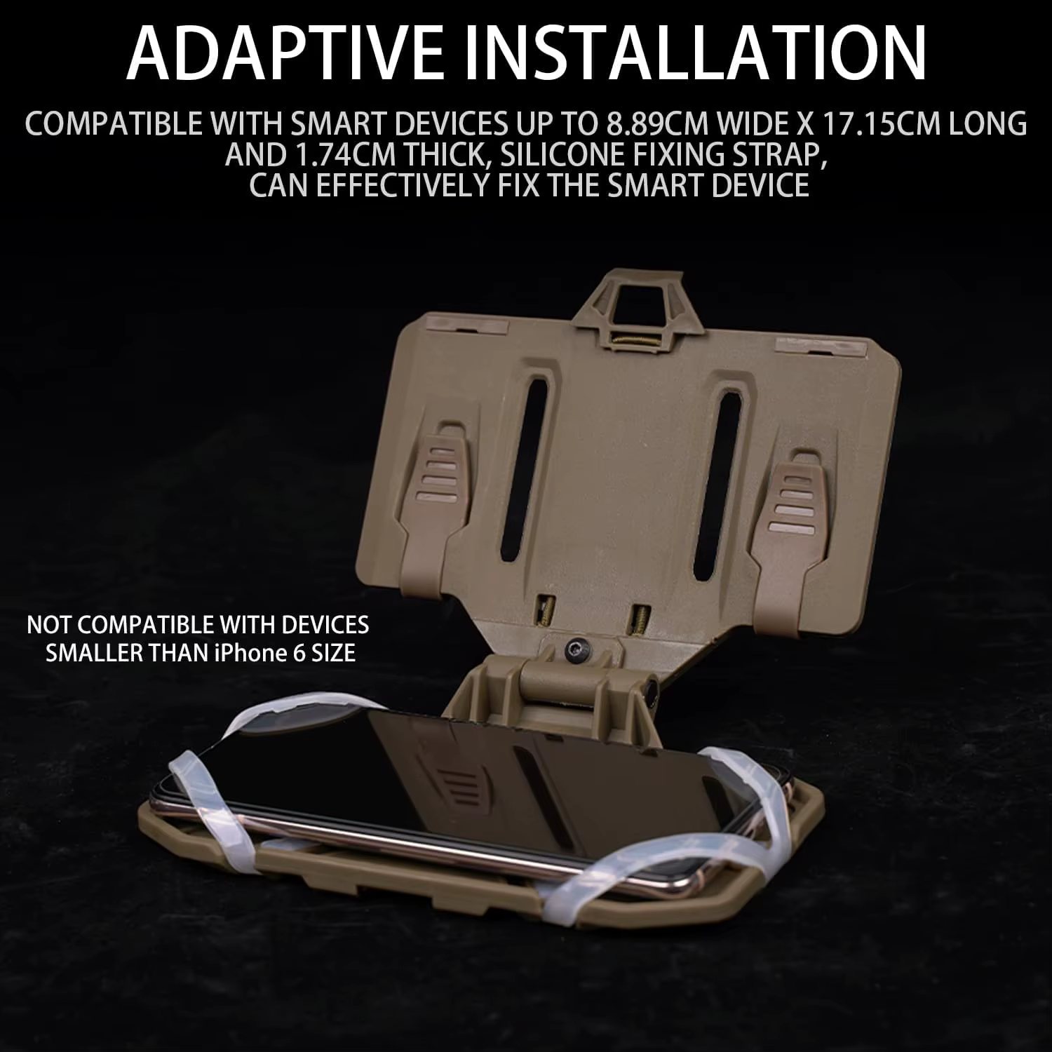 Support de téléphone pour gilet tactique, plaque de téléphone portable pliable, support Molle pour écran 4.7 à 6.7 pouces