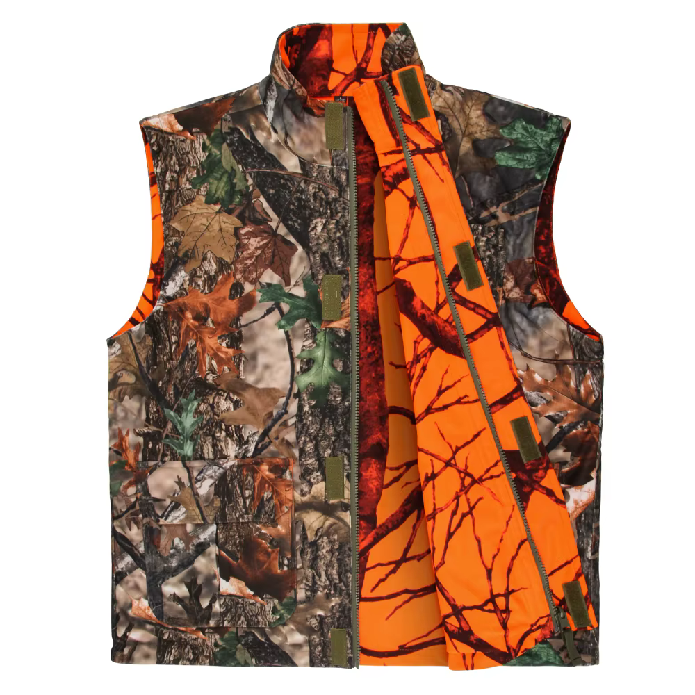 Blouson de chasse en fibre orange pour homme, gilet d'extérieur, manteau de champ respirant, nombreuses poches, camsalomon