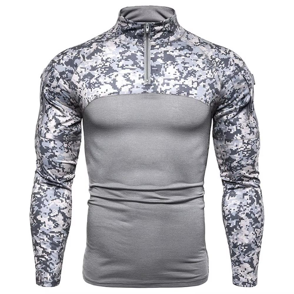 Sweat-shirt tactique à capuche pour hommes, pull d'extérieur à manches longues, léger, col montant, coupe cintrée, printemps-automne