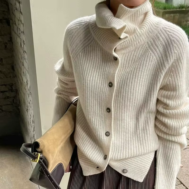 Cardigan à col roulé pour femme