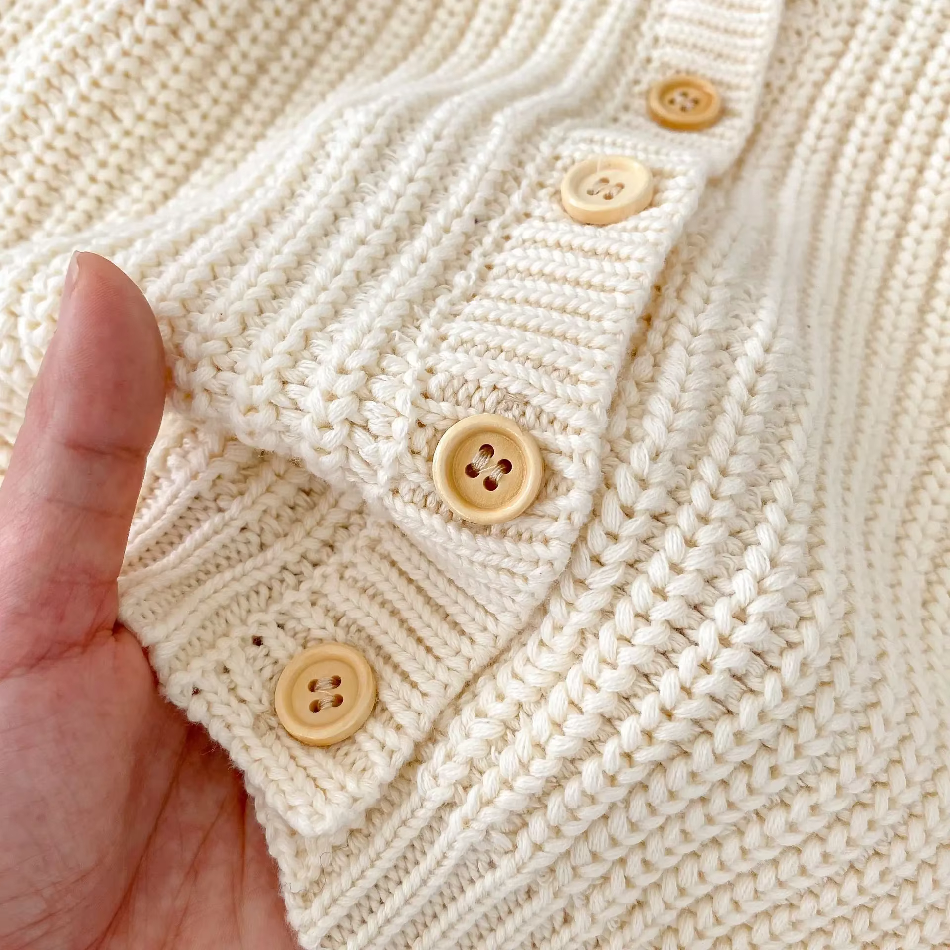 Pull à Manches sulfpour Bébé et Enfant de 0 à 3 Ans, Manteau Beige Solide avec Document, Collection Automne 2024
