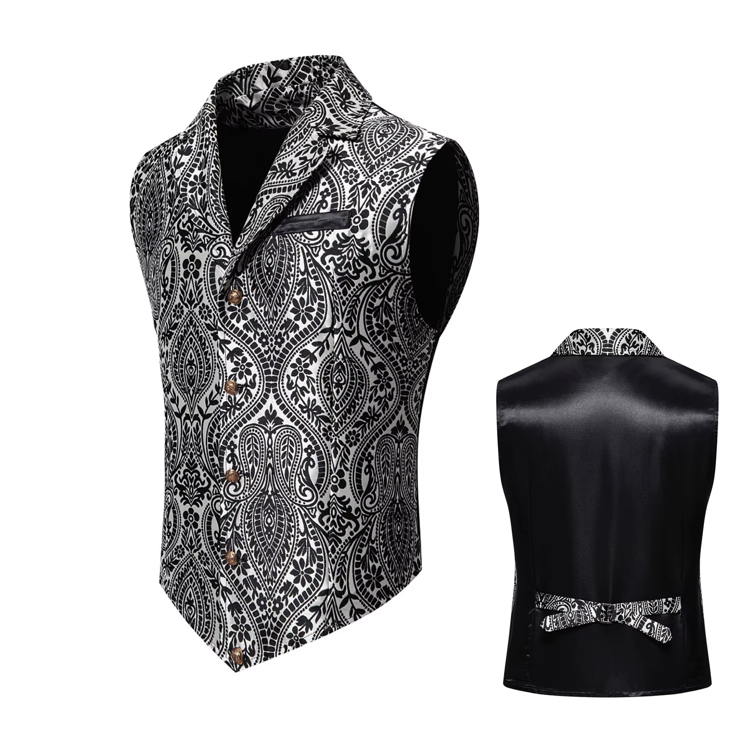 Gilet de costume de mariage de luxe pour hommes, gilet de vacances en jacquard à revers décontracté doré à simple boutonnage, rouge, rose, noir et plus disponible