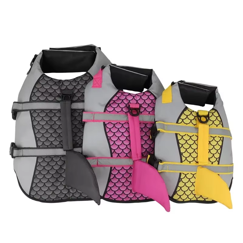 Gilet de sauvetage pour chien requin, flottabilité améliorée, vêtements de natation pour petits chiens, gilet de sécurité avec poignée pour Costume de surf pour chien de taille moyenne et grande