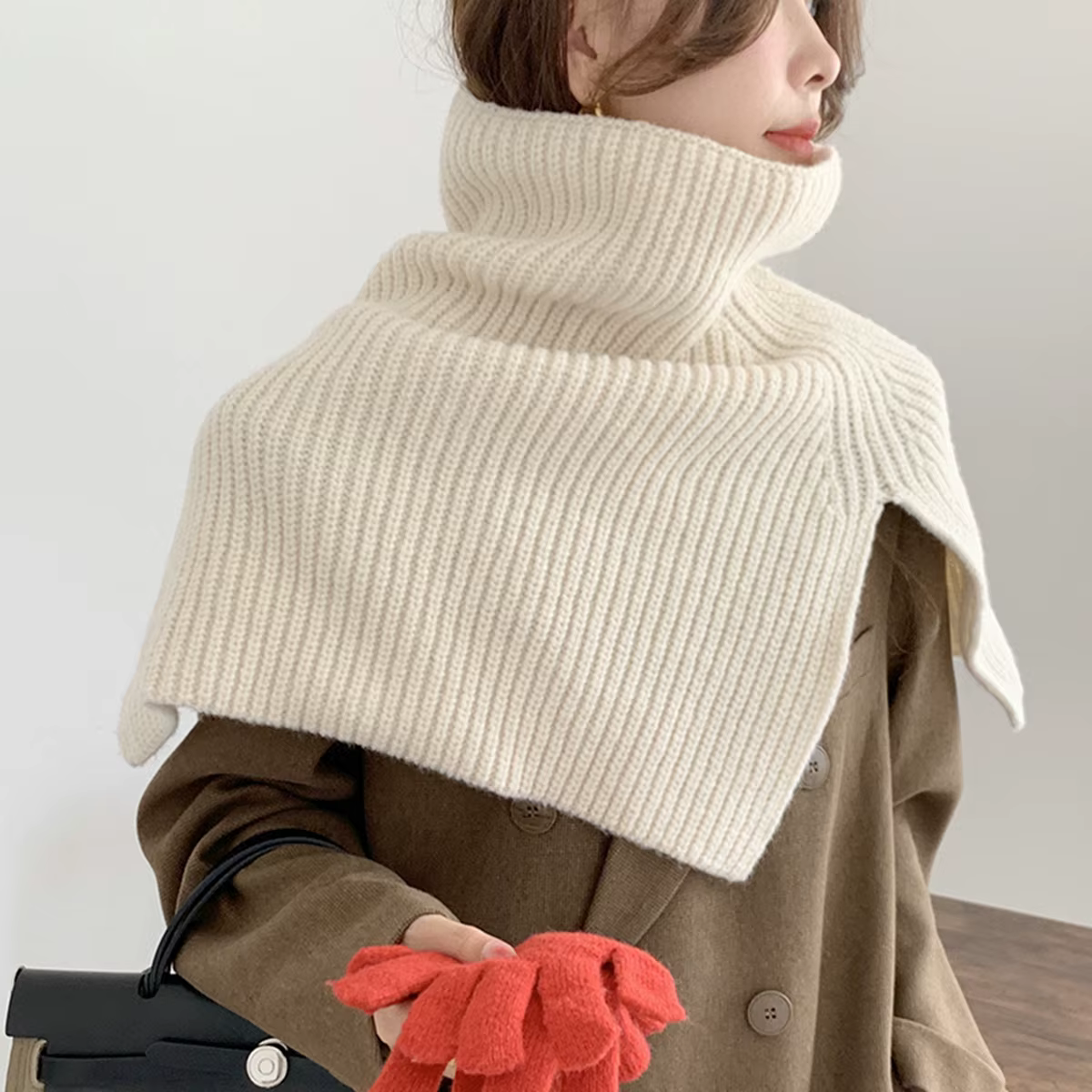 Pull écharpe col roulé Furcal foulard hiver femmes