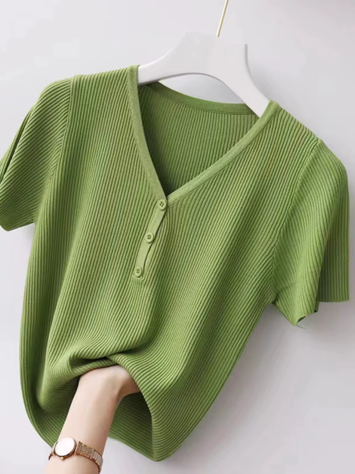 2025 nouveau coréen été col en v pull femmes