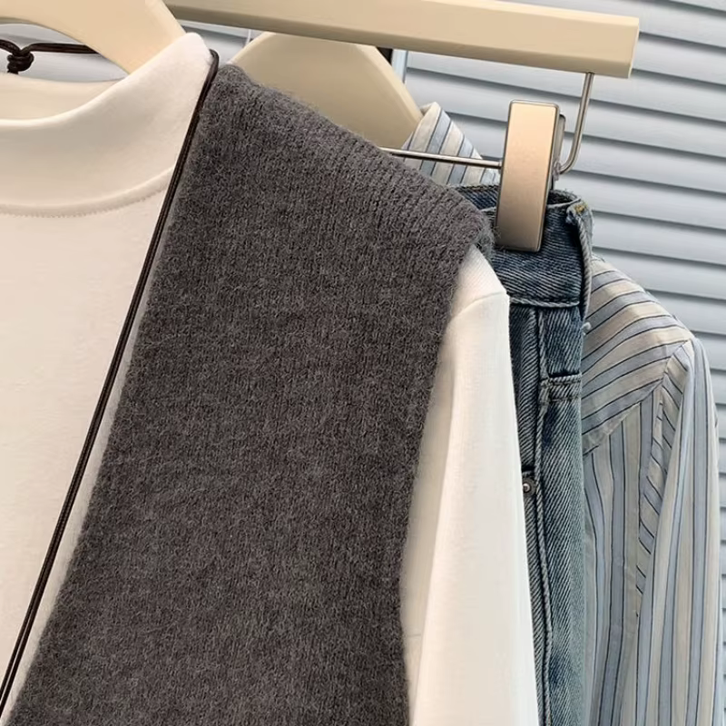 Gilet tricoté doux pour femmes, col en V, boutonnage simple, polyester, pour femmes de tous âges, élégant et décontracté, automne et hiver, sans manches, cardigan, manteau tricoté ample