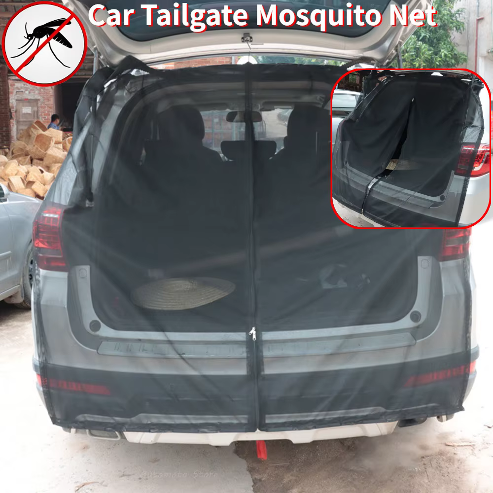 Maille de coffre magnétique respirante, résistante aux moustiques, rideaux en maille respectueux de l'environnement, moustiquaire pour hayon SUV RV été