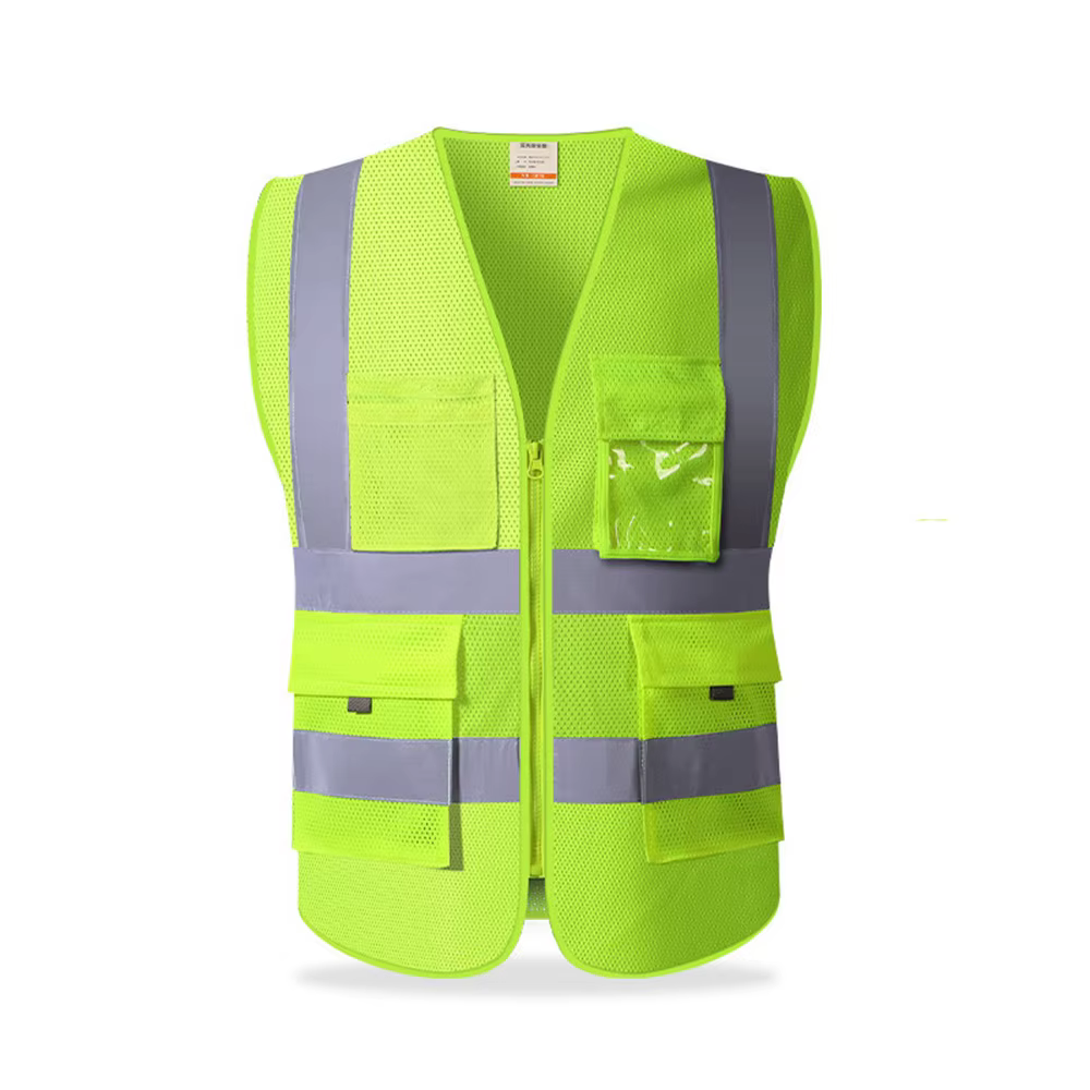 VIZ-Verhéritage de sécurité multi-poches, maille de coulée haute visibilité, émail excutif haute visibilité, gilet d'été pour homme