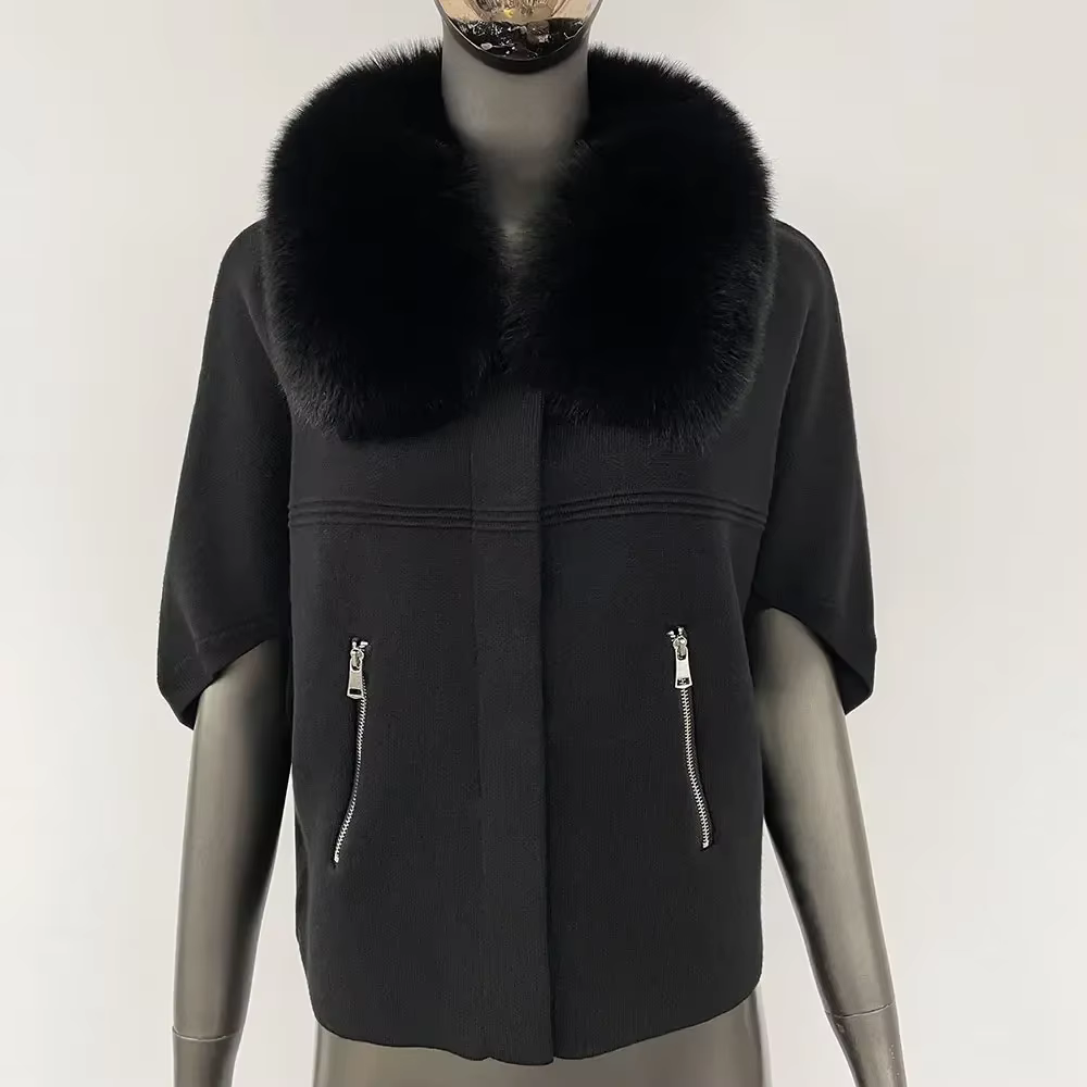 Cardigan court pour femmes d'âge moyen fausse fourrure tricoté solide bureau dame élégant pour Noël et autres occasions spéciales