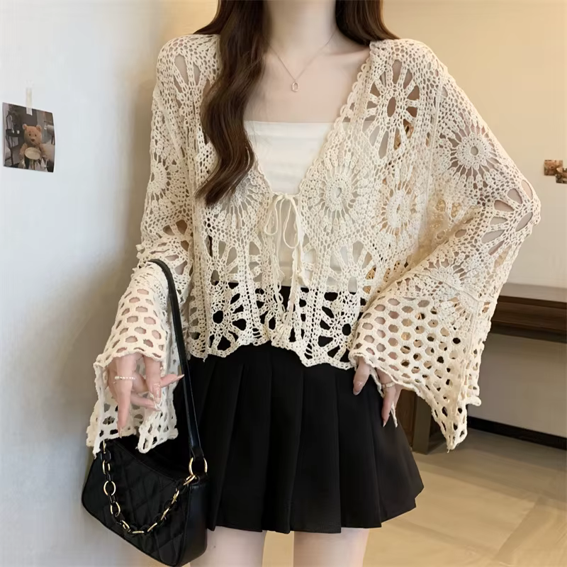 Haut en crochet à nouer