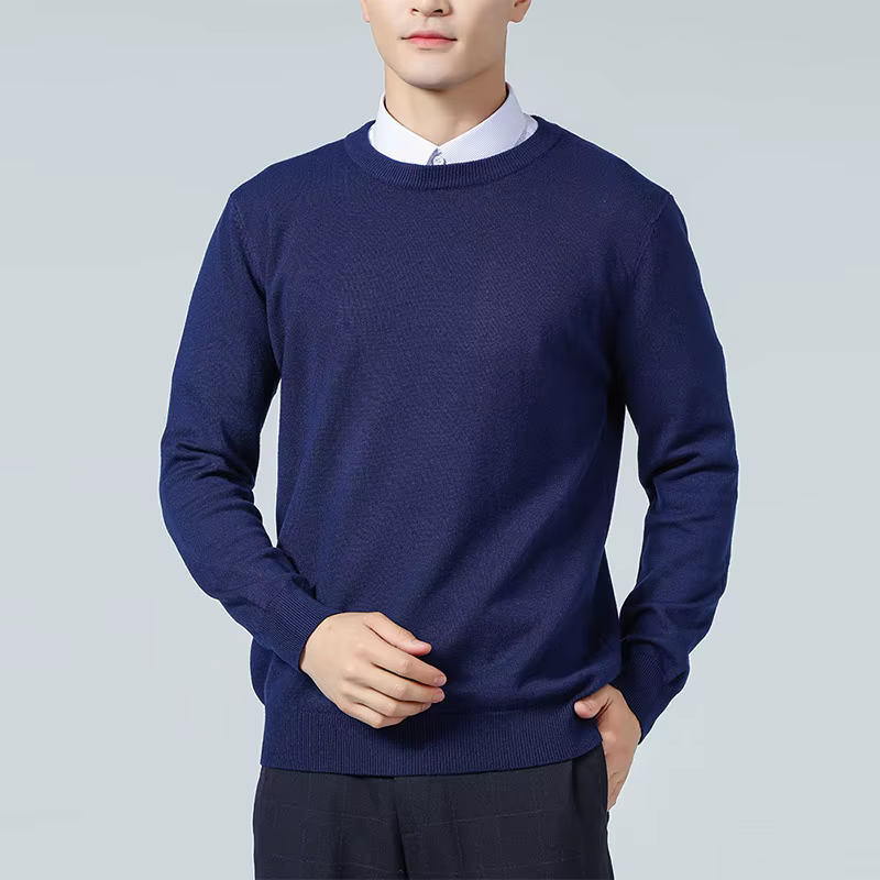 Pull en cachemire à col rond pour homme, nouvelle mode, chaud, manches longues, ample, tricoté, Business, haut décontracté, automne hiver
