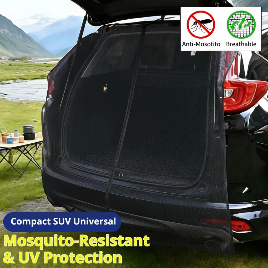Rideaux en filet pour coffre de voiture, moustiquaire anti-insectes pour camping, protection UV et anti-insectes pour voyages et overlanding