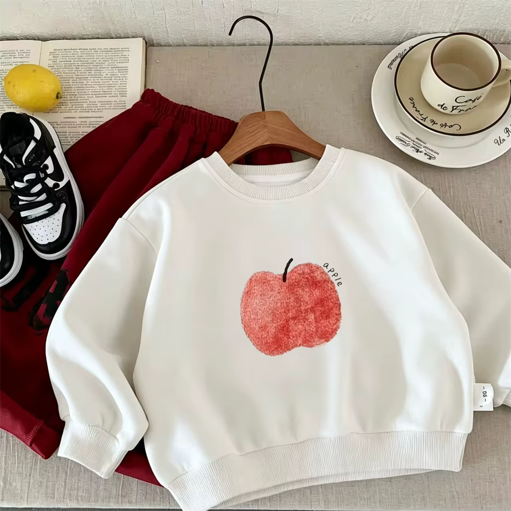 Sweat-shirts jaunes et blancs pour bébés filles, nouveaux vêtements de printemps, pulls à col rond, hauts décontractés et amples à manches longues pour enfants