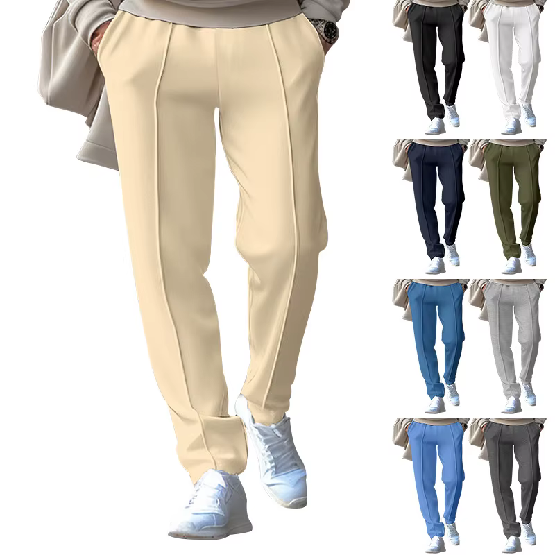 Viser de survêtement décontractés minces pour hommes, pantalons de survêtement à la mode, pantalons de survêtement de sport gaufré, pantalons de survêtement à taille élastique FJG, printemps, automne,