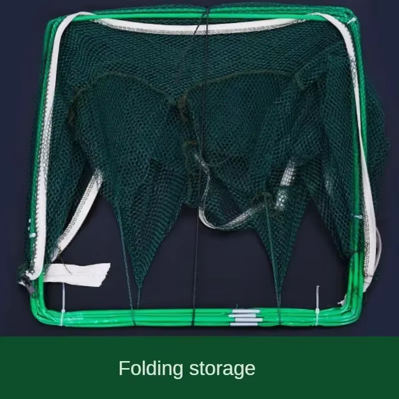 Nouveau filet de pêche pliable hexagonal/octogonal à 8 trous, filet de pêche à la main, filet de lancer, attrapeur d'écrevisses et de crevettes, outil de capture en cage/épuisette
