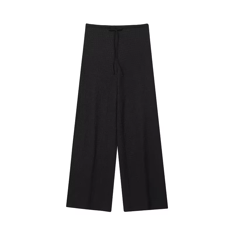 MUJER femmes pantalons ensembles texturés taille haute pantalons ensembles pour femmes 2 pièces sans manches gilet femme tenue dame ensembles femmes costumes