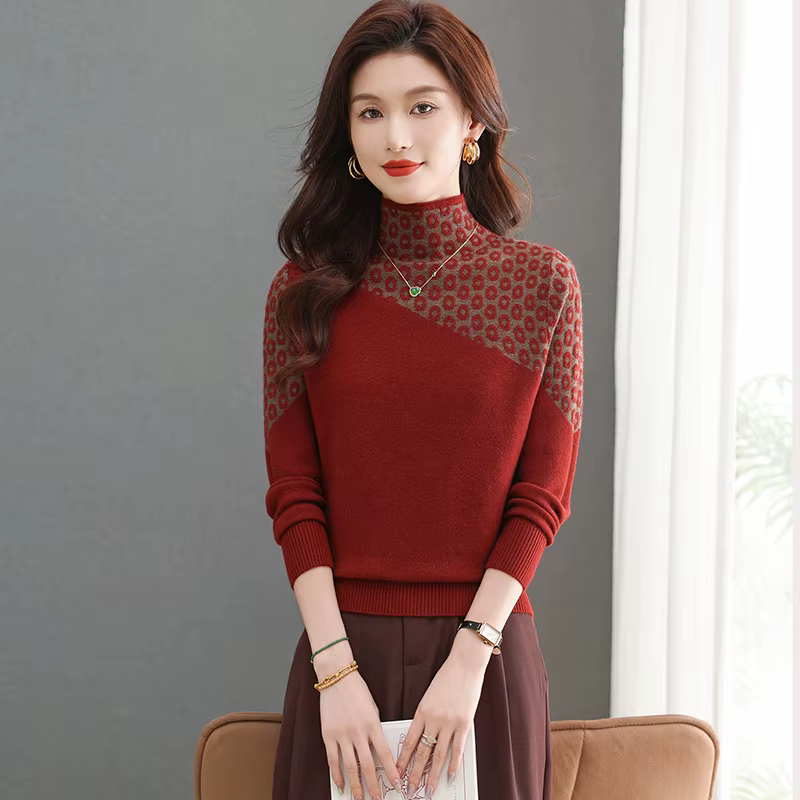 Pull mode coréenne basique tricoté hauts femmes