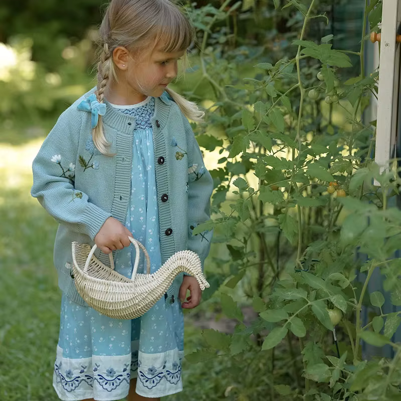 Manteau pull à manches longues en laine brodée robuste pour enfants, tricoté, nouvelle collection hiver 2025
