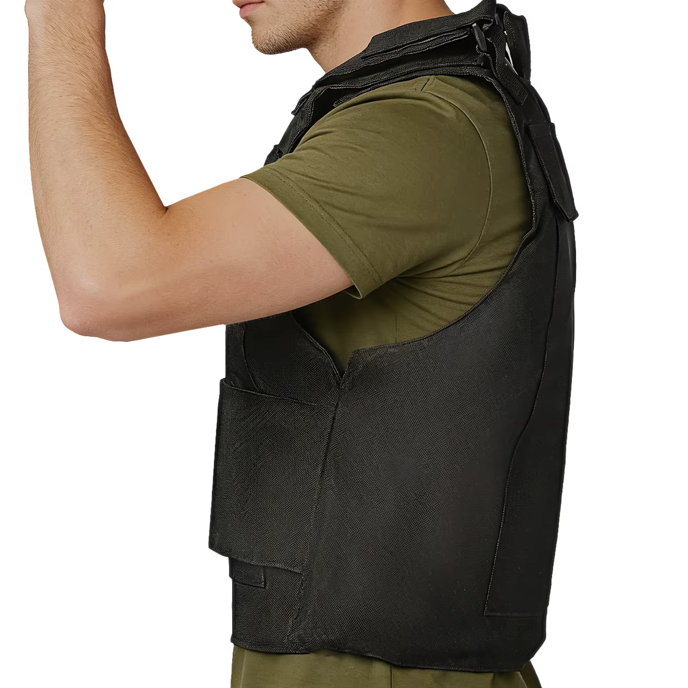 Gilet de chasse avec bretelles et ceinture ajustables en velcro élargis, fabriqué en tissu durable et résistant à l'usure