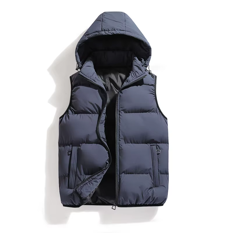 Hommes gilet veste chaude sans manches vestes hiver imperméable à l'eau manteau à glissière automne col montant gilet décontracté marque vêtements