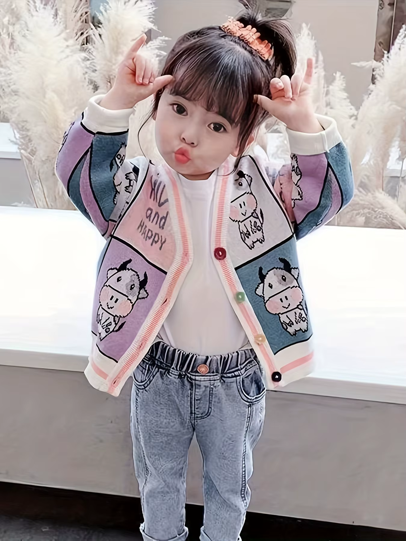 Cardigan pour filles, nouveau style, veste élégante pour enfants, version coréenne, pour filles de 1 à 3 ans, pull tricoté, tenue d'automne