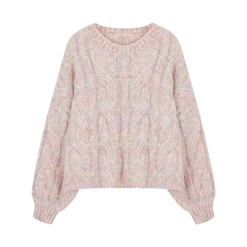 Pull court rose doux pour femme