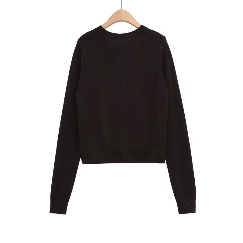 Cardigans pour Femmes pull marron élégant vêtements d'extérieur tricot Cardigan confortable chandails Femme gilet