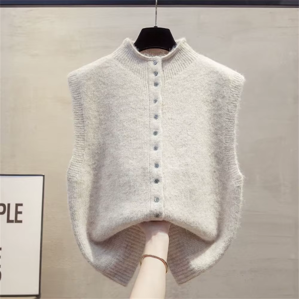 Vêtements pour femmes 2026 automne nouvelle mode sans manches col rond pull