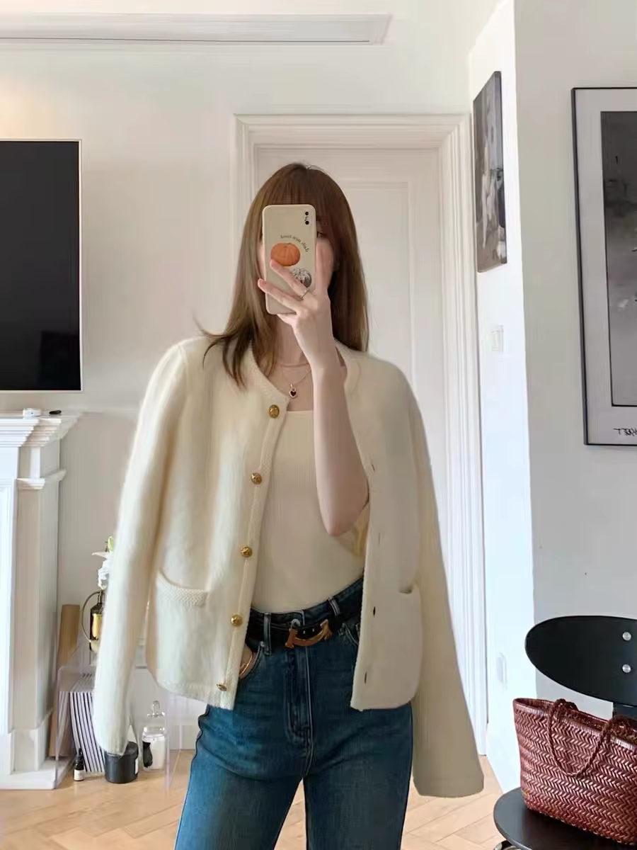 Cardigan à col rond pour femme