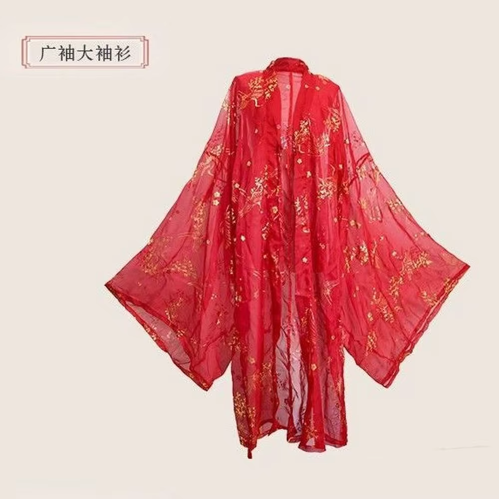Cardigan Hanfu en mousseline de soie pour femme