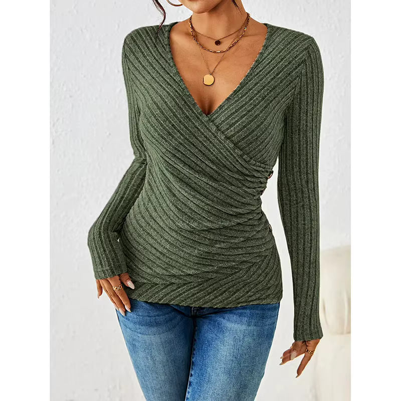 2025 nouveau bouton col en v tricoté femmes pull pulls automne hiver basique