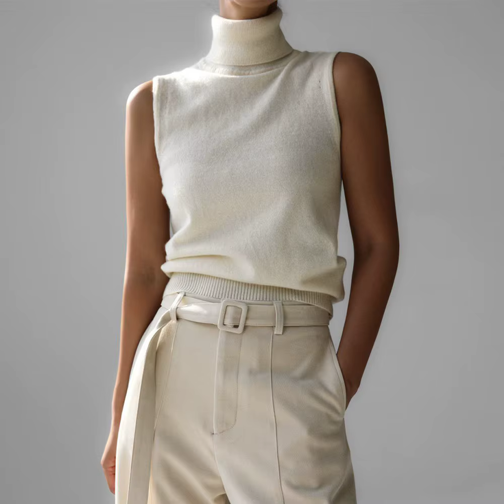 Gilet tricoté sans manches pour femmes