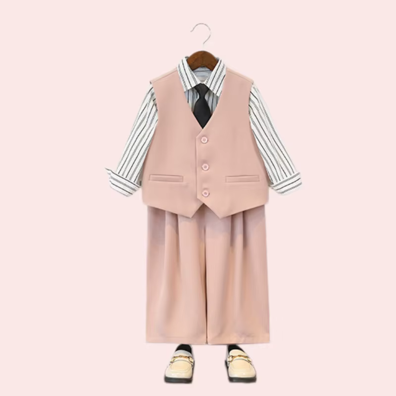 Ensemble gilet enfant motif floral pour garçon, tenue de photographie pour premier anniversaire, costume de performance pour fête de remise des diplômes ou récital de piano