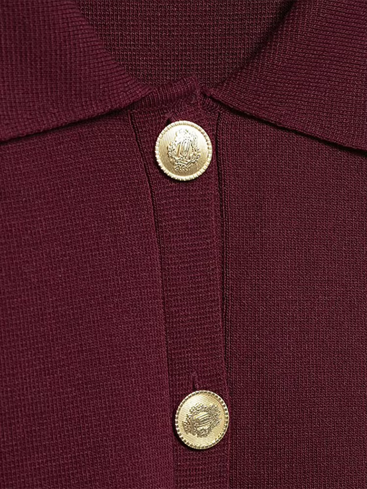 Pull à boutonnage simple doré pour femme