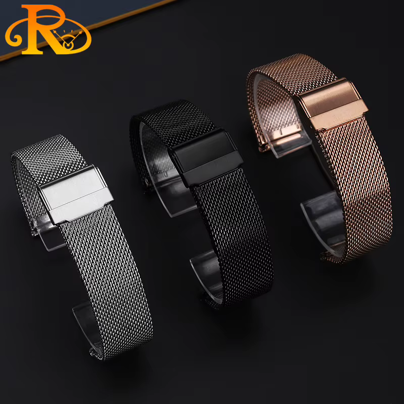 Mesh Milanese Watch Band For TISSOT  for Omega for Seiko Watch  Stainless Steel Bracelet Adjustable Strap 18mm 20mm 22mm