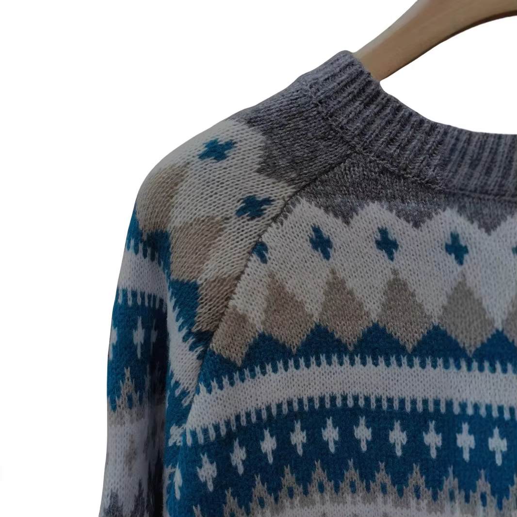 Pull long élégant en maille polyester avec motif géométrique pour femmes grandes tailles automne hiver confortable et durable